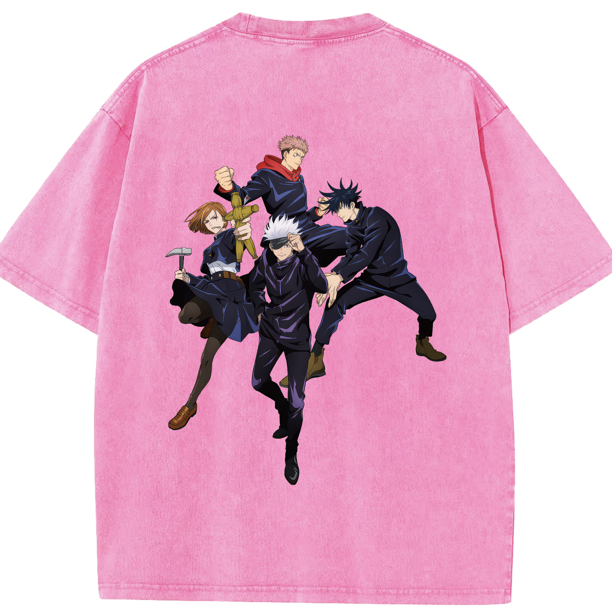 （画像用） 呪術廻戦 Jujutsu Kaisen 綿100% ヴィンテージ風 半袖Tシャツ（背面プリント）